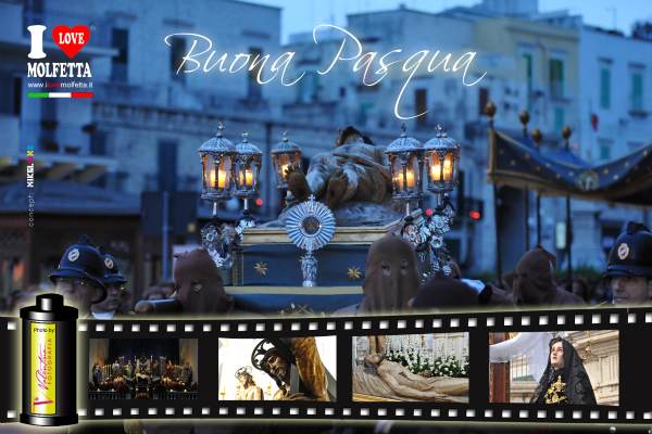Cartoline da collezione Buona Pasqua - I Love Molfetta