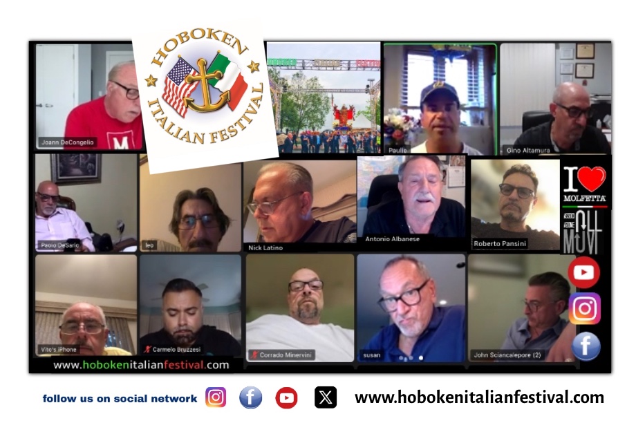 Society MdM and Hoboken Italian Festival meeting zoom: work work work 2024<em>Negli Stati Uniti d'America, nello stato del New Jersey, ad Hoboken, si avvicina il momento di una grande celebrazione: l�<a href=