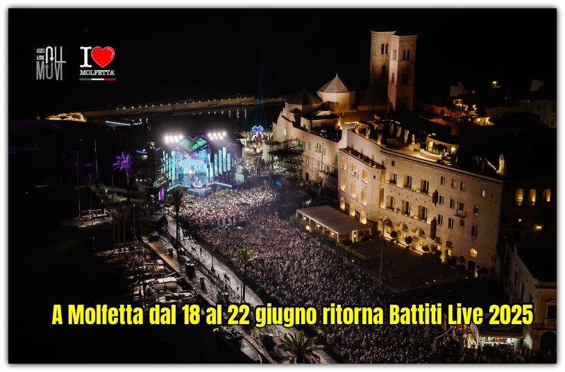 A Molfetta dal 18 al 22 giugno ritorna Battiti Live 2025