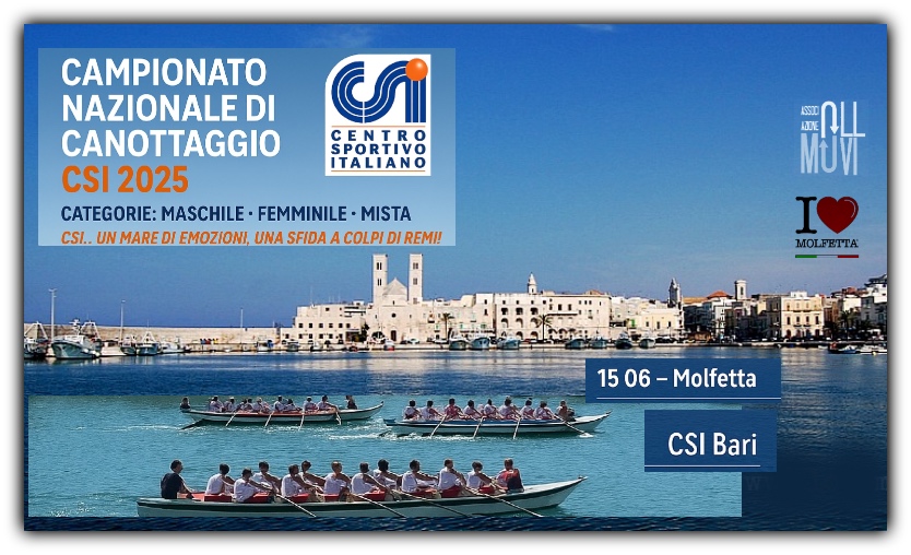 A Molfetta la prima tappa: Meeting Nazionale 2025 di Canottaggio a 10 Remi del CSI