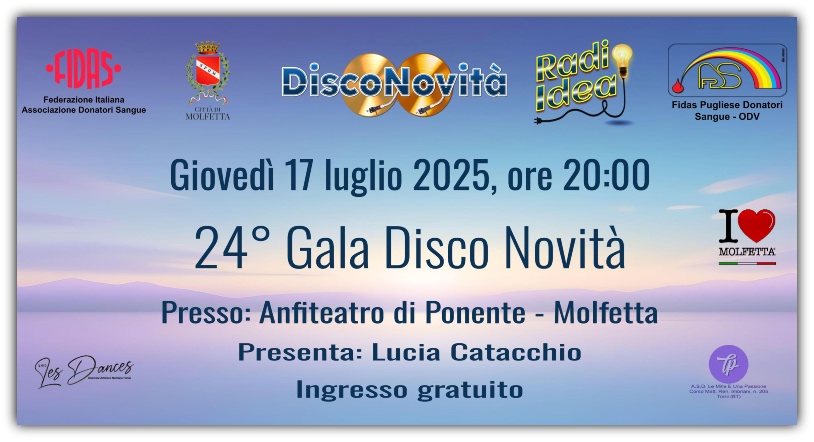 Molfetta accende i riflettori: edizione 2025 del Gala Disconovita' 