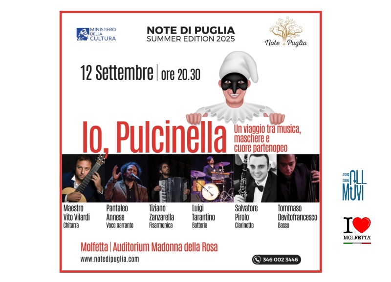 A Molfetta : Io, Pulcinella. Un concerto-spettacolo