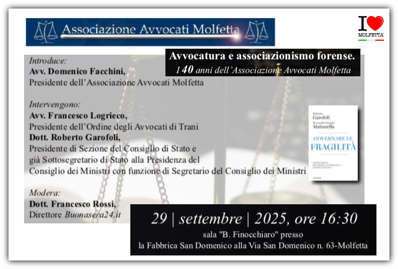 Associazione Avvocati Molfetta: i primi 40 anni
