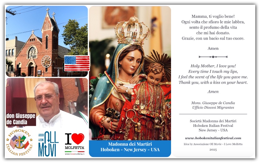 La speciale immaginetta che unisce i due mondi: Hoboken e Molfetta