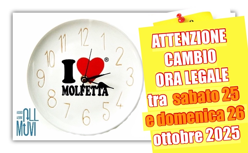 Un avviso speciale per le comunita' molfettesi nel mondo: cambio orario