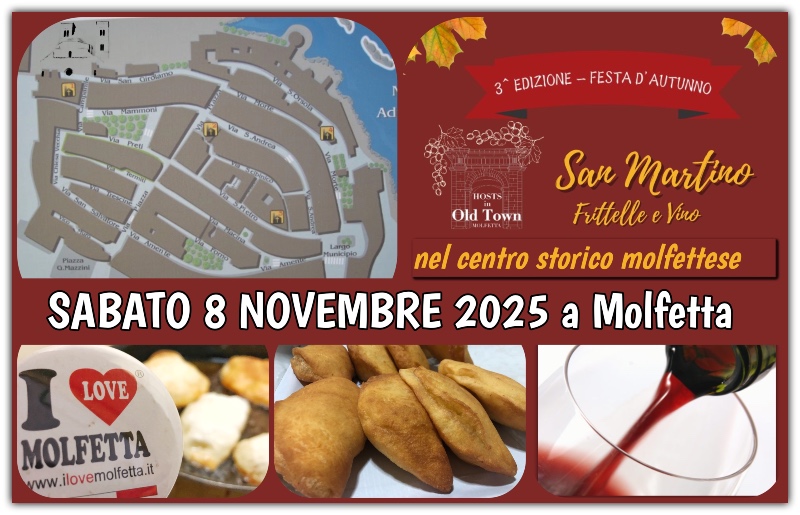 A Molfetta Autunno in Festa, terza edizione: San Martino, frittelle e vino