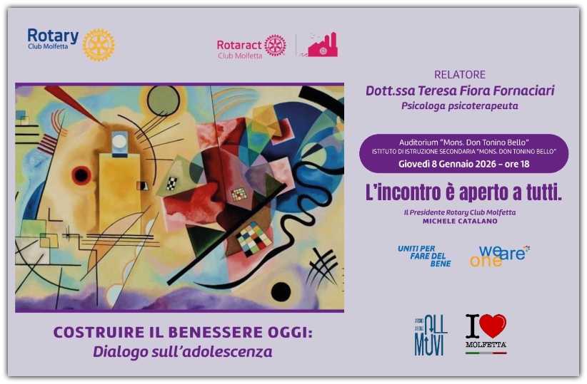 Rotary Club Molfetta: Costruire il benessere oggi, dialogo sull � adolescenza