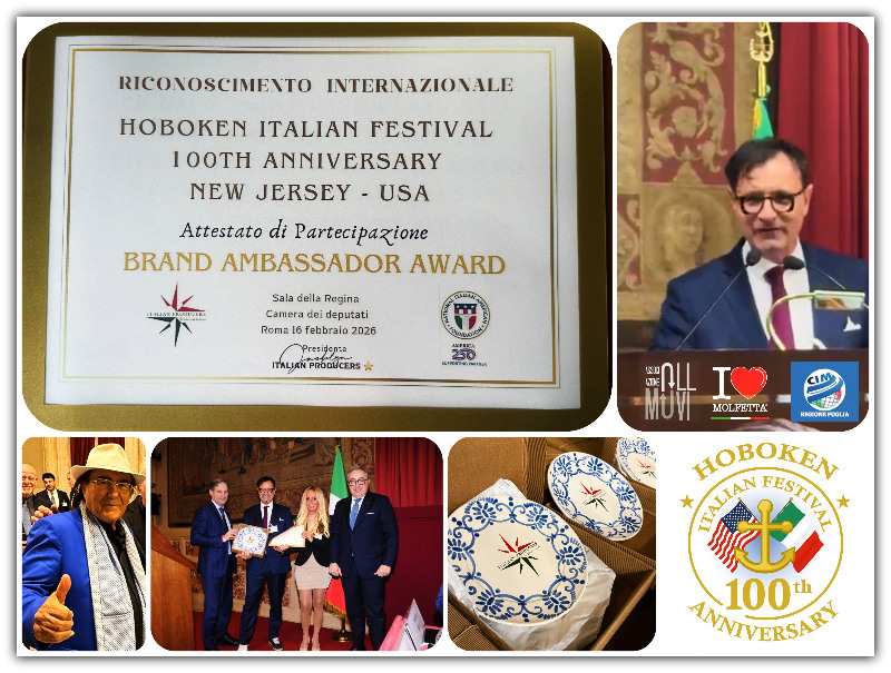 Brand Ambassador Award to Hoboken Italian Festival 100th Anniversary