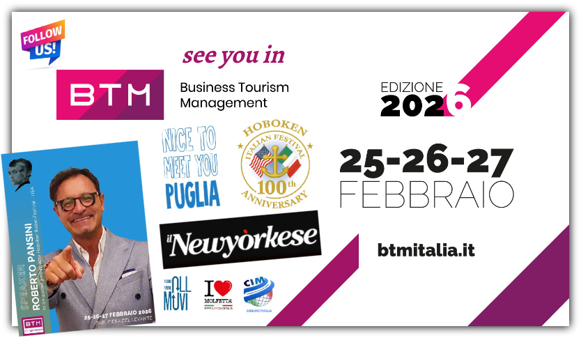 La Puglia si conferma destinazione strategica sui mercati globali: ti aspettiamo al BTM 2026 La Puglia si conferma destinazione strategica sui mercati globali: ti aspettiamo al BTM 2026
