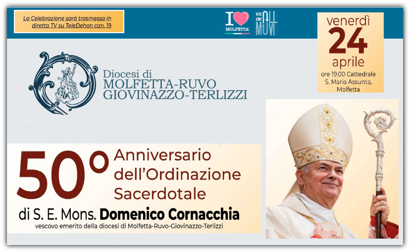 50&deg; anniversario di ordinazione sacerdotale del vescovo Domenico Cornacchia