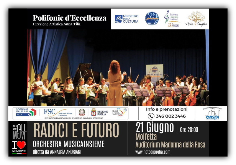 A Molfetta Orchestra MusicaInsieme: Radici e Futuro A Molfetta Orchestra MusicaInsieme: Radici e Futuro