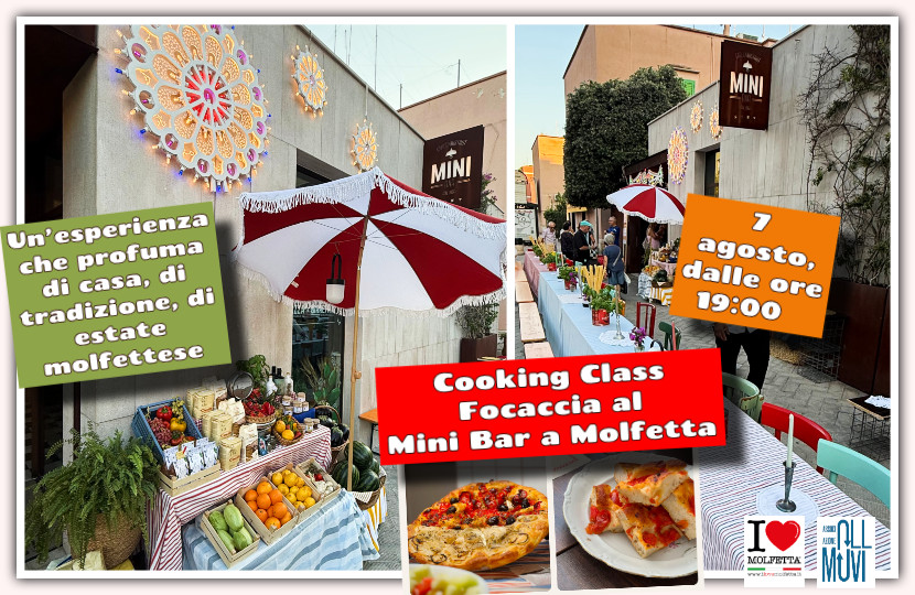 Cooking Class Focaccia al Mini Bar di Molfetta: estate 2026 profuma di tradizione