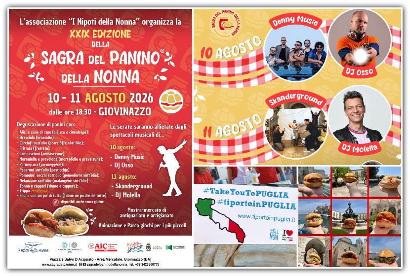 Sagra del Panino della Nonna 2026: #tiportoinpuglia