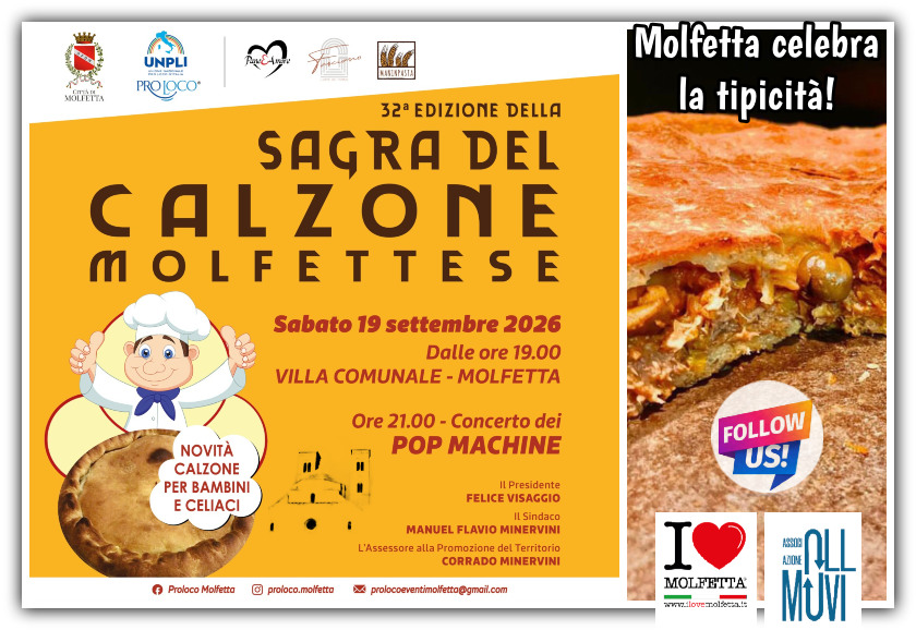 Sabato 19 settembre Molfetta: la Sagra del Calzone