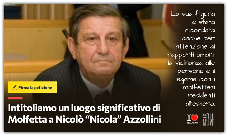 Una petizione dove le radici molfettesi non conoscono distanze Una petizione dove le radici molfettesi non conoscono distanze