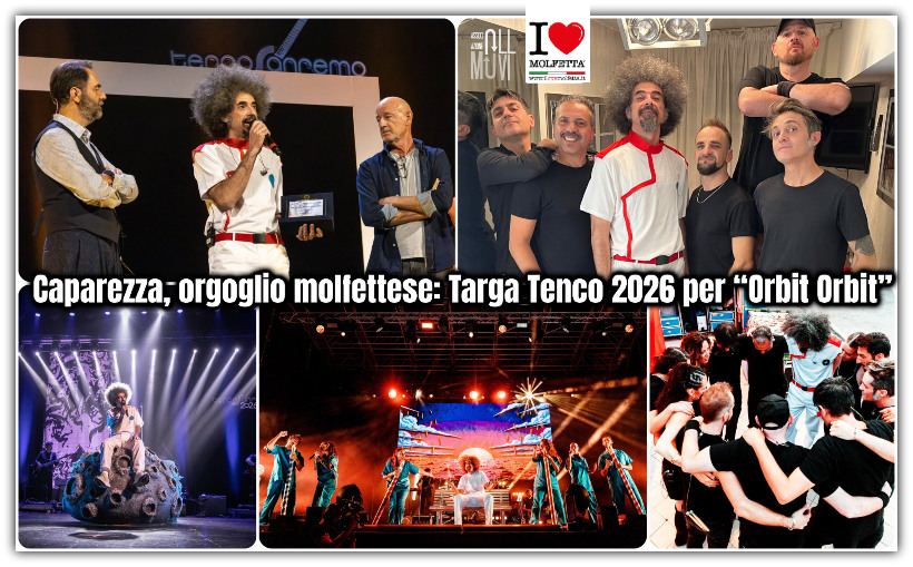 Caparezza, orgoglio molfettese: Targa Tenco 2026 per Orbit Orbit Caparezza, orgoglio molfettese: Targa Tenco 2026 per Orbit Orbit