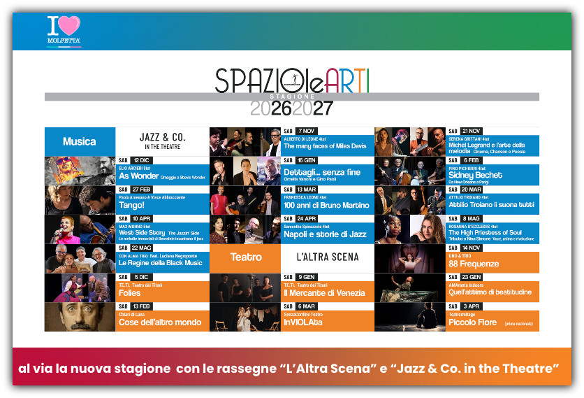 A Molfetta SpazioLeArti al via la nuova stagione: L Altra Arte, Jazz and Co. in the Theatre 