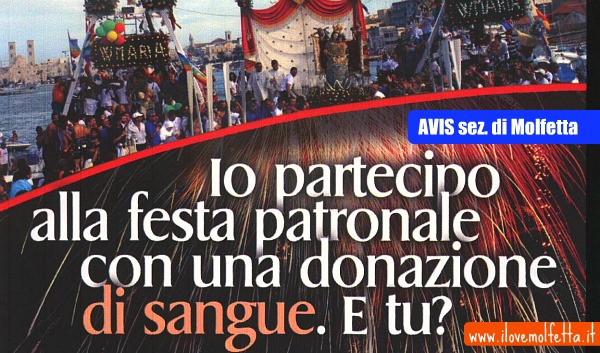 Donazione di sangue alla festa patronale