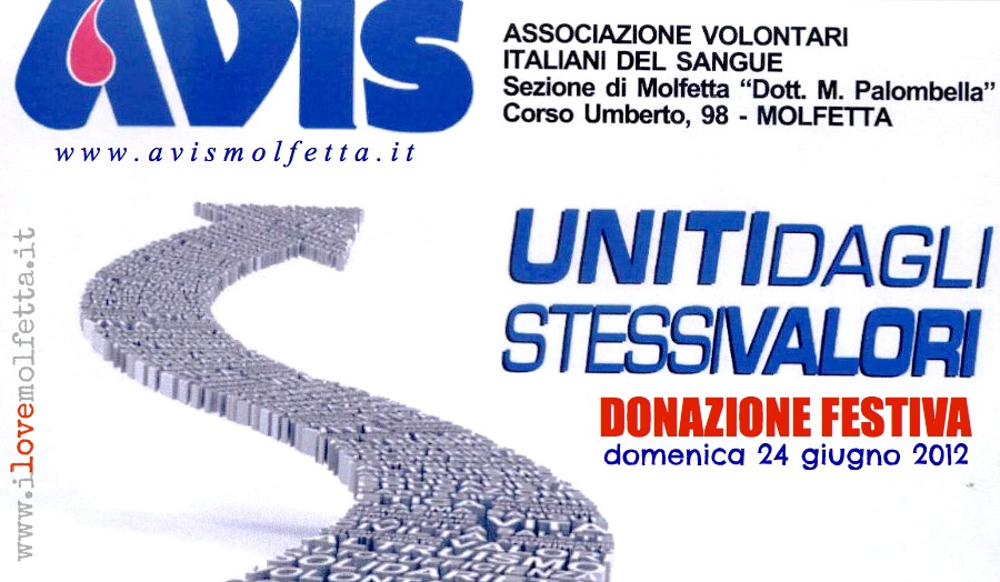AVIS Molfetta: oggi donazione festiva 