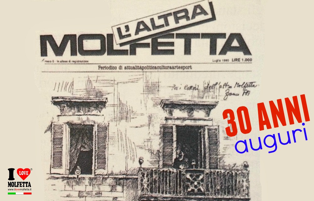 Auguri a L'altra Molfetta per i 30 anni di attivit&agrave;