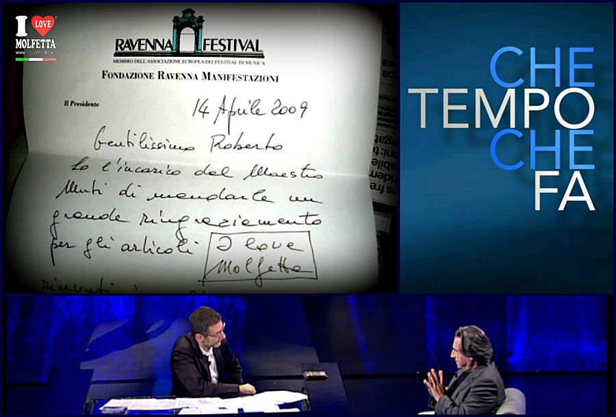Il Maestro Riccardo Muti parla molfettese in TV