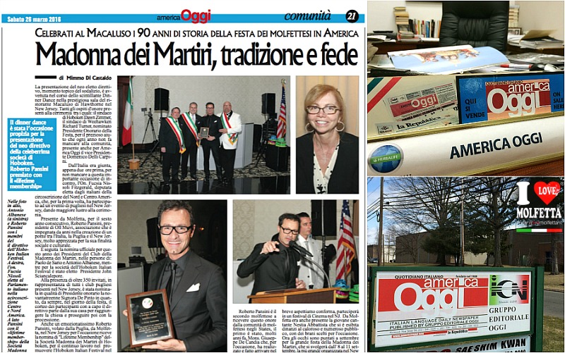 Molfetta ed Hoboken sui quotidiani Americani