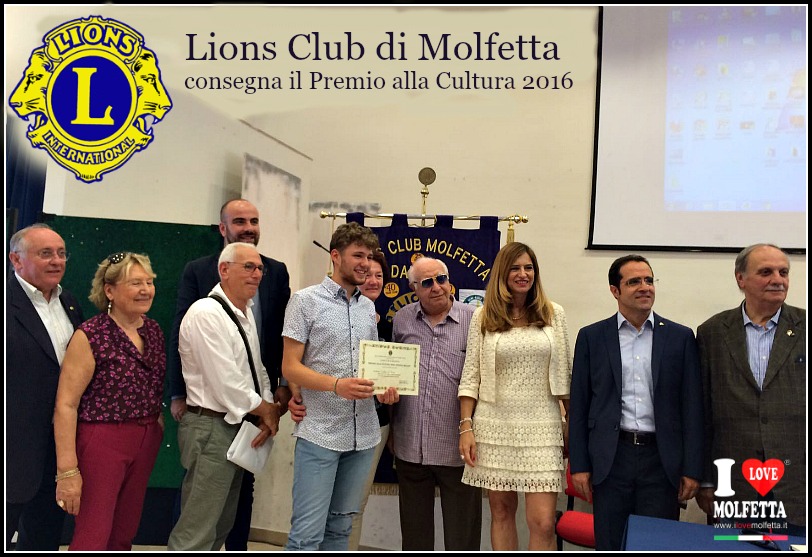 Lions Club di Molfetta consegna il Premio alla Cultura 2016 