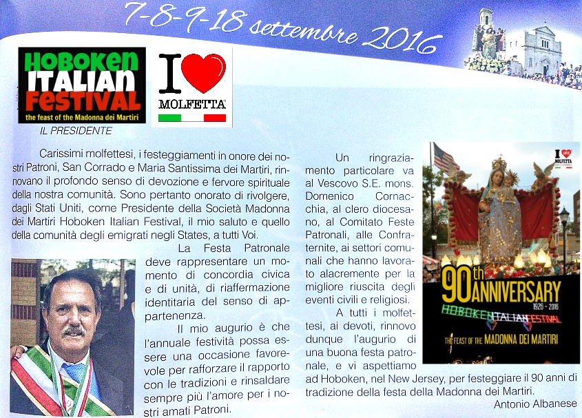 The President Hoboken Italian Festival: Ciao Molfetta