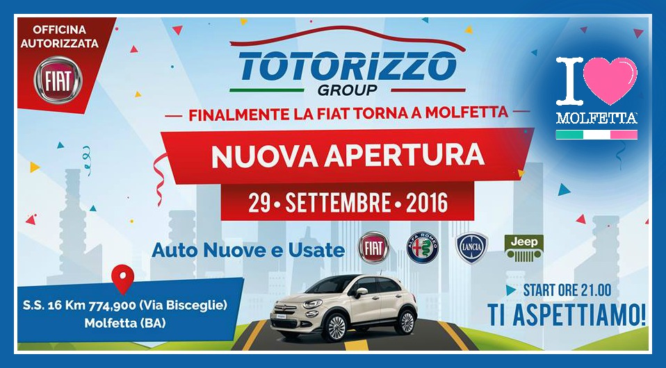 A Molfetta con il Gruppo Totorizzo ritorna la FIAT