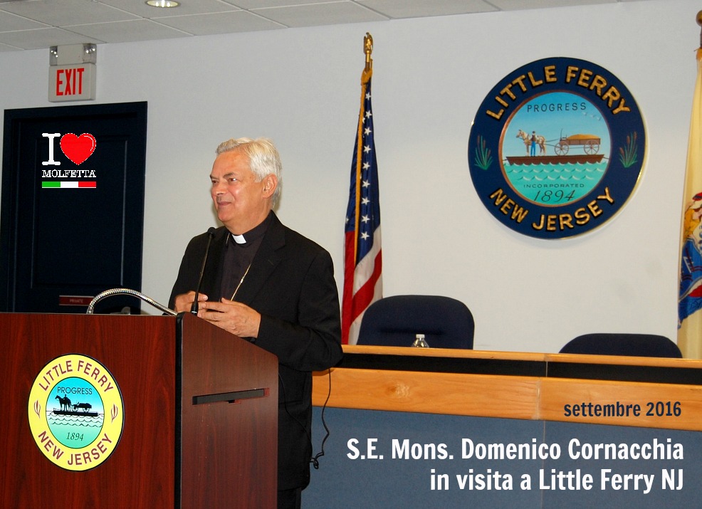 Il Mayor di Little Ferry NJ ospita S.E. il Vescovo di Molfetta