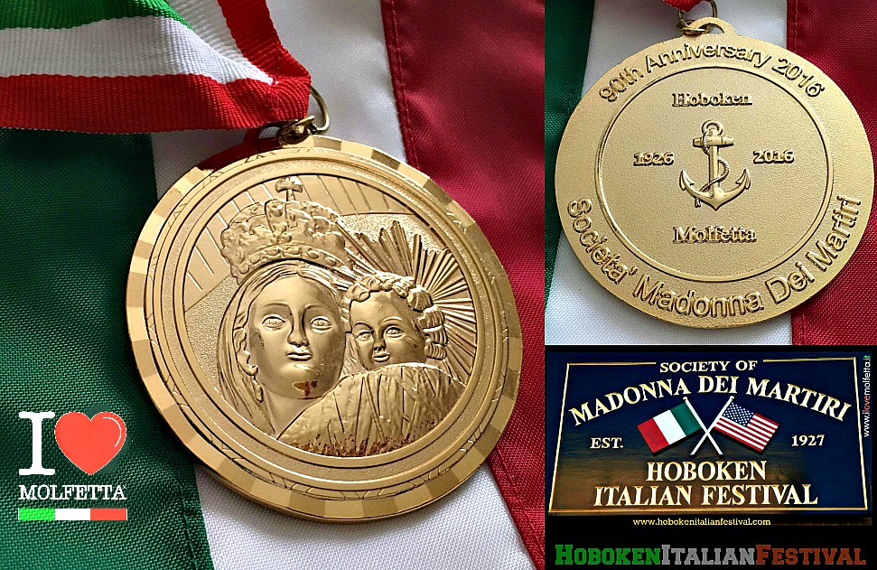 Una medaglia per i 90 anni dell'Hoboken Italian Festival