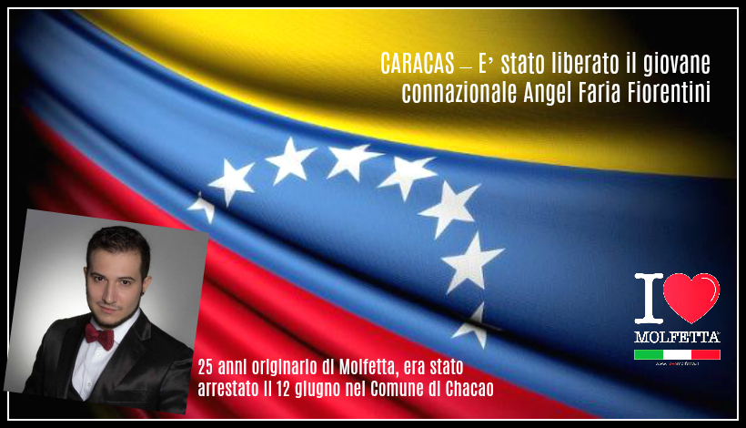 Liberato il giovane molfettese prigioniero in Venezuela