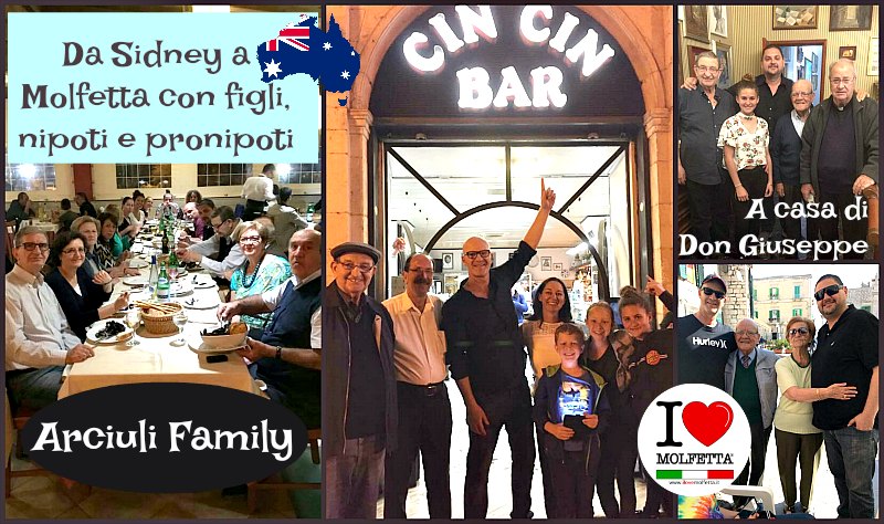 Da Sidney a Molfetta con figli, nipoti e pronipoti