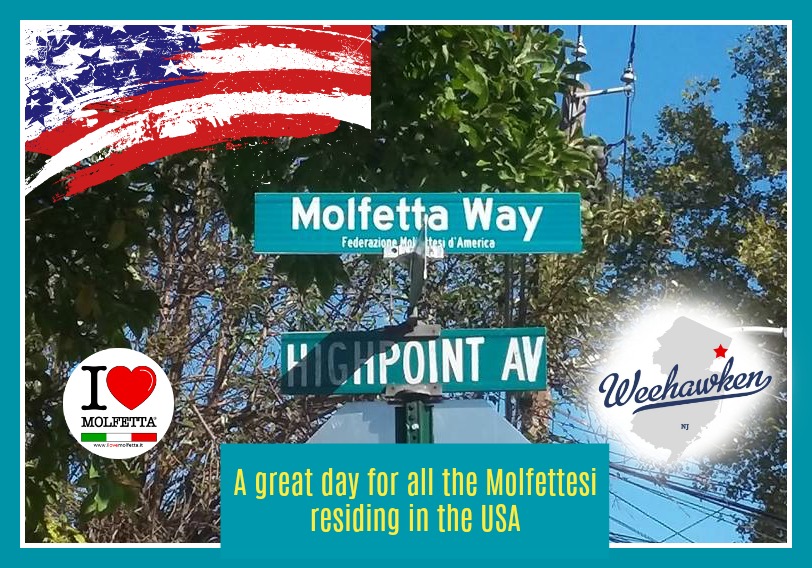 Nel NJ, a Weehawken una strada intitolata Molfetta Way
