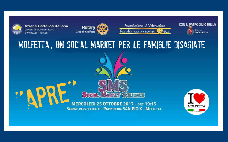 Molfetta, un social market  per le famiglie disagiate
