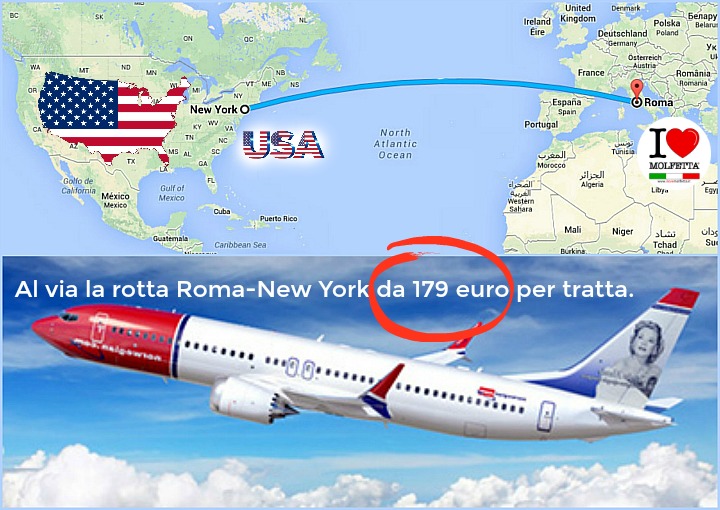 Norwegian, pronto a decollare il primo volo low cost Roma-New York