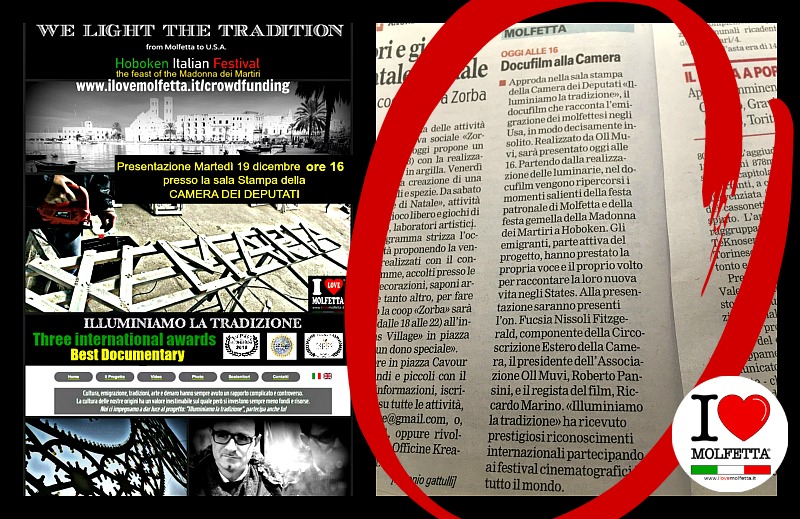 A Montecitorio si parla delle luminarie molfettesi ad Hoboken