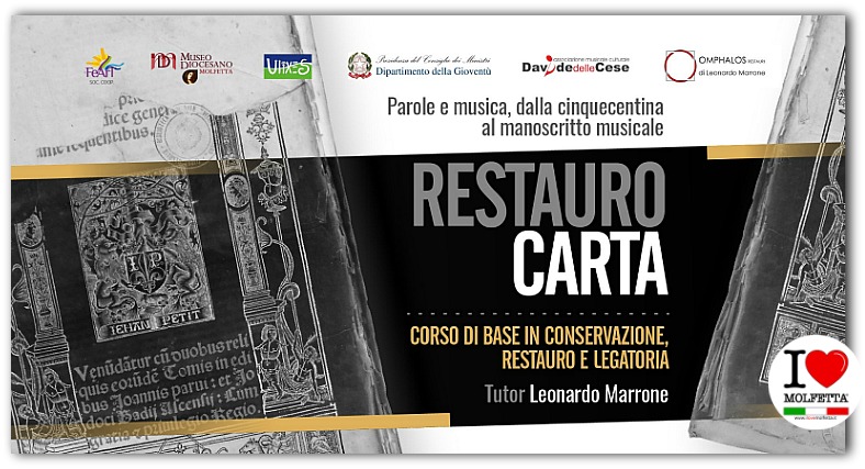 Museo diocesano Molfetta promuove un corso di base gratuito di restauro della carta