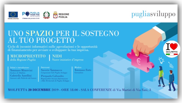 A Molfetta: opportunita' di finanziamento per le imprese