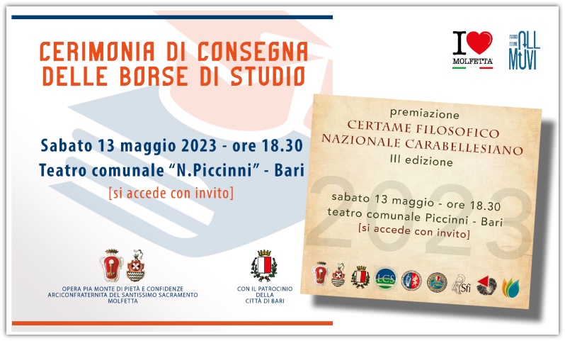 Cerimonia di Consegna delle Borse di Studio e Premiazione Certame Filosofico