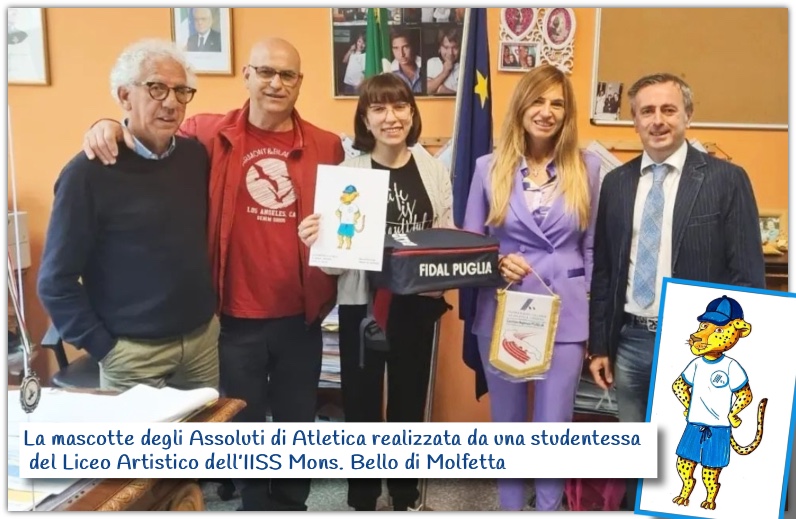 Disegnata la mascotte degli Assoluti di Atletica a Molfetta