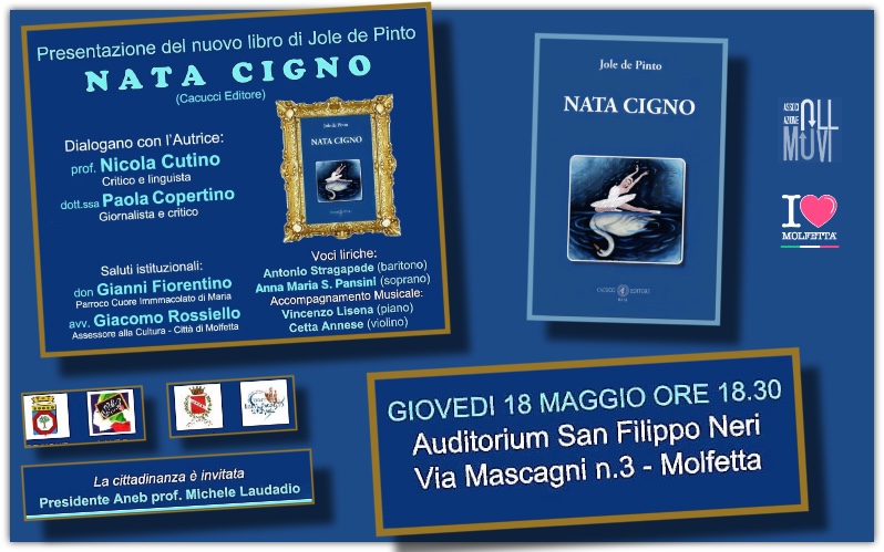 A Molfetta la presentazione del libro di poesie: Nata Cigno 