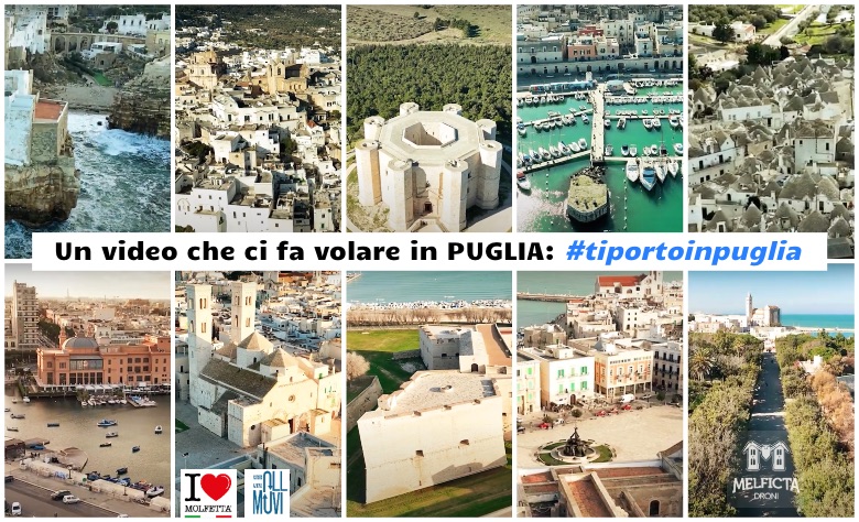 Un video che ci fa volare in Puglia: un drone su Molfetta, Bari, Polignano, Alberobello, Trani, Barletta, Castel del monte, Giovinazzo