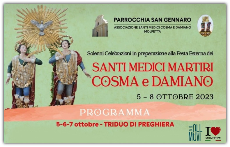 A Molfetta triduo in onore dei Santi Medici Cosma e Damiano