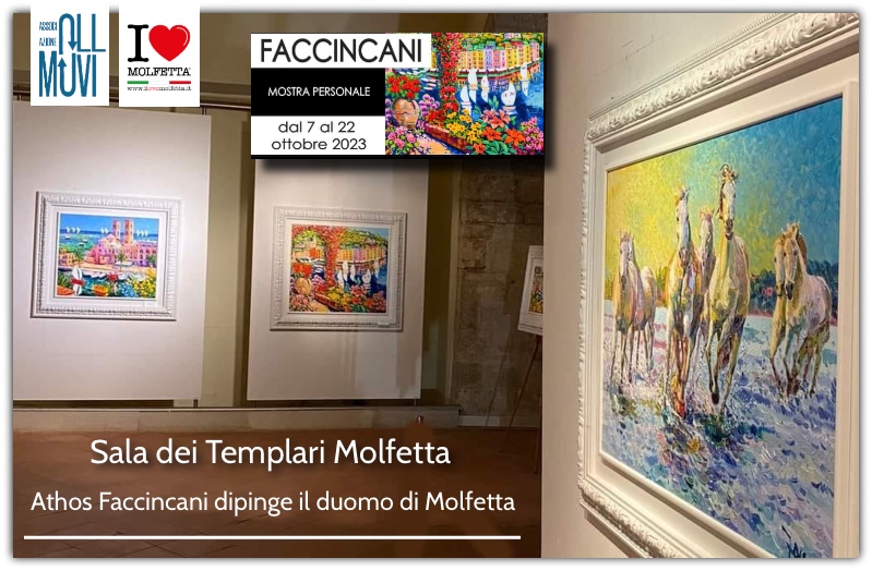 Athos Faccincani dipinge il duomo di Molfetta