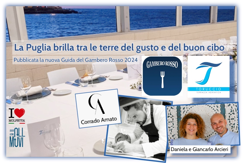 Nella nuova guida del Gambero Rosso troviamo Corrado Amato Chef molfettese