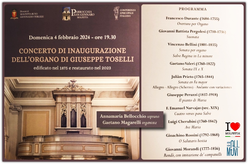 A Molfetta un organo edificato nel 1875, restaurato nel 2023: concerto inaugurale 