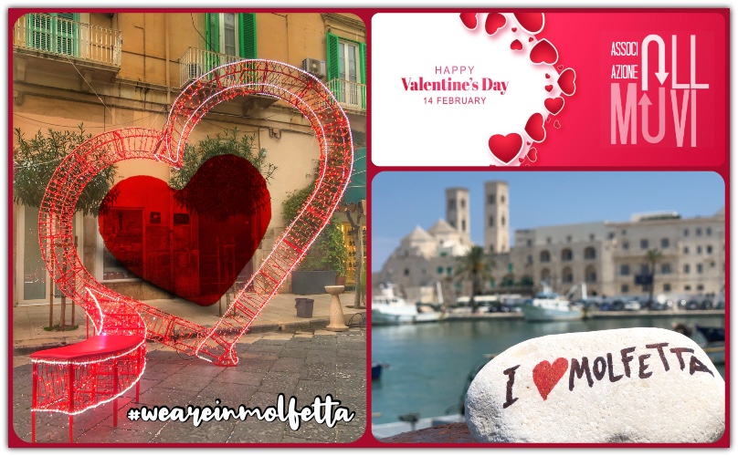 Tanti cuoricini rossi su Corso Umberto, innamorati anche tu: I Love Molfetta