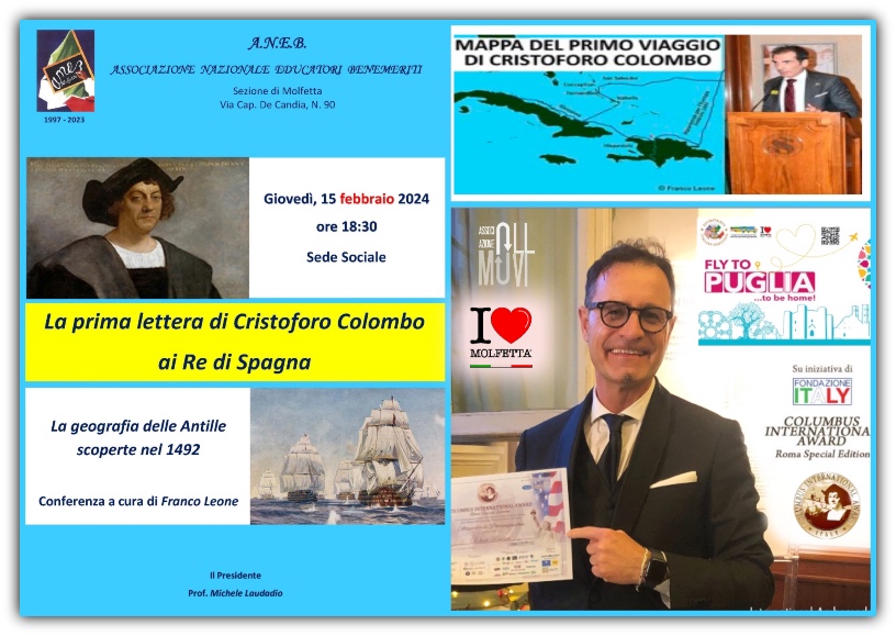 Conferenza a Molfetta: la prima lettera di Cristoforo Colombo ai Re di Spagna