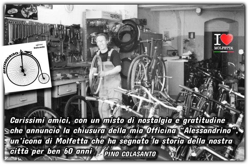 A Molfetta Alessandrino delle biciclette: 60 anni di passione